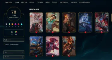 Mestre com 150 Champs e 78 Skins ( 429 PDL ) +6 Prestigios