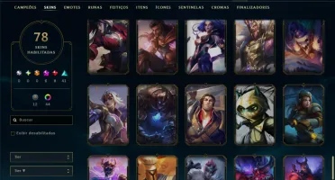 Mestre com 150 Champs e 78 Skins ( 429 PDL ) +6 Prestigios