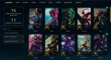Conta prata 4 com 12 skins e 41 champs