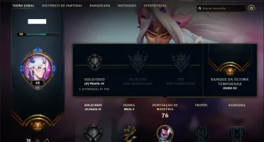 Conta prata 4 com 12 skins e 41 champs
