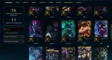 Conta prata 4 com 12 skins e 41 champs