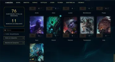 Conta prata 4 com 12 skins e 41 champs