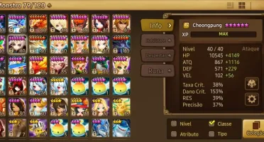 Conta Summoners War MID game com os 8 melhores NAT5