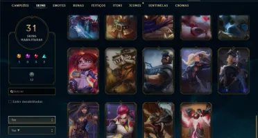Conta bronze com muitos champs e skins