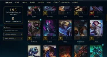 Conta bronze com muitos champs e skins