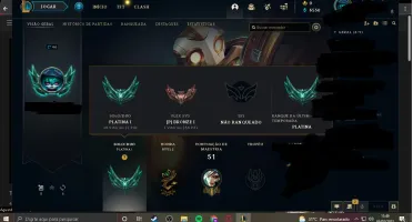 Conta platina 1 , mmr mt bom, smurf , email não verificado