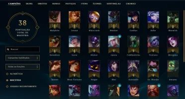 conta lol level 30 unranked