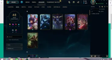 Conta Ouro 2, com 111 campeoes,47 skins e 111 icones