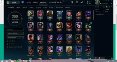 Conta Ouro 2, com 111 campeoes,47 skins e 111 icones