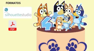 Arquivo De Corte Topo De Bolo Bluey E Bingo