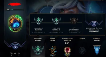 Conta Platina 1 (D2 mmr) com todos os champs e 248 skins.