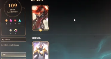 CONTA LOL 109 skins Mono Yasuo/lvl 217