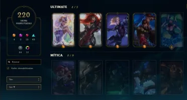 Conta League Of Legends 220 Skins Unico Dono