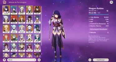 Conta De Genshin Impact Com Hutao + Homa + Raiden +Outros 5*