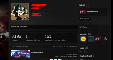 Conta Steam nível 11 sem Vac Ban