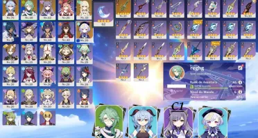 Ganyu+Baizhu+Keqing c1+qiqi+Lança de jade