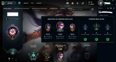 conta smurf platina 3 ,main vayne, com e-mail,algumas skins