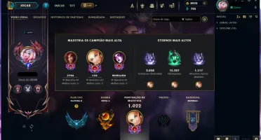 Conta Lol Platina | Lv 1099 | 1358 Skins | 8932 Rp Grátis +