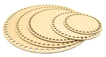 Kit Base Para Crochê, MDF 3mm, Fio De Malha 25 cm Souplast