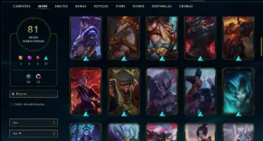 Conta ouro 3 com 113 champs e 81 skins ( 5 Vitoriosas )