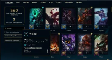 Conta ouro 3 com 113 champs e 81 skins ( 5 Vitoriosas )
