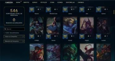 Conta Unranked com TODOS os champs e 159 Skins ( ADC / TOP )