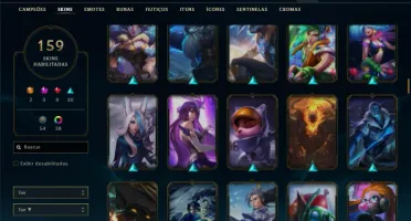 Conta Unranked com TODOS os champs e 159 Skins ( ADC / TOP )