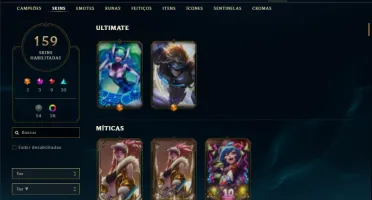 Conta Unranked com TODOS os champs e 159 Skins ( ADC / TOP )