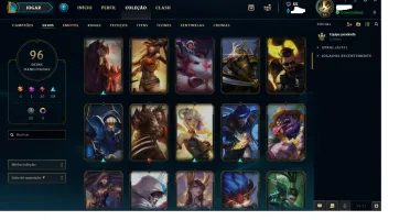 Conta DIamont V league of legends +90 skin, 5ultimate