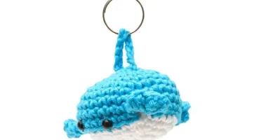 Chaveiro Mini Baleia Azul em Amigurumi