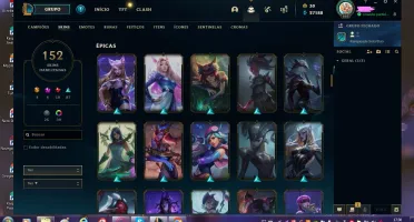 conta lol com 4 Ultimates e 4 Prestígio