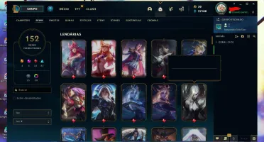 conta lol com 4 Ultimates e 4 Prestígio