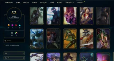 Unranked com 90 Champs e 53 Skins + 30 Espolios