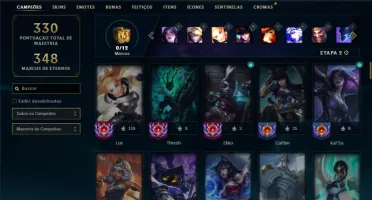 Unranked com 90 Champs e 53 Skins + 30 Espolios