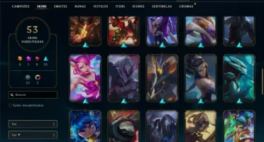 Unranked com 90 Champs e 53 Skins + 30 Espolios