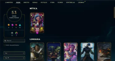 Unranked com 90 Champs e 53 Skins + 30 Espolios