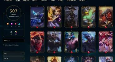Conta com muitas skin - Skins prestigioo fizz e temmo