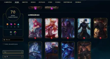 Conta LOL| 70 Skins|Gold 3| 97 Campeões