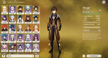 Conta Genshin AR57 com 12 personagens 5* + 5 armas 5*
