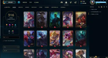 Conta League of legends 316 skins, 3 prestigio