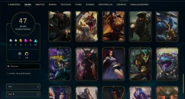 Ouro 3 com 95 Champs e 47 Skins ( JG / MID / ADC )