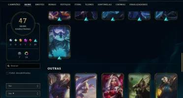 Ouro 3 com 95 Champs e 47 Skins ( JG / MID / ADC )