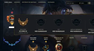 Ouro 3 com 95 Champs e 47 Skins ( JG / MID / ADC )