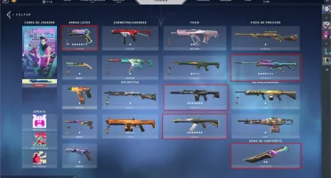 Conta Valorant 1200 Reais em skins por 900