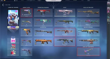 Conta Valorant 1200 Reais em skins por 900