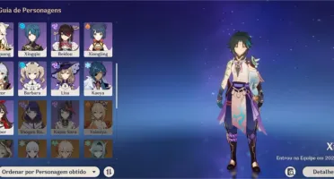 Conta com Ganyu, Xiao, Klee, Diluc, Keqing e atlas AR 52