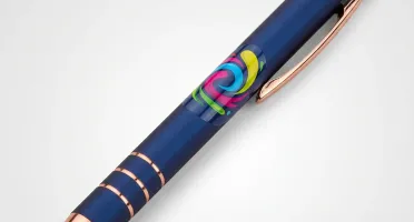 Caneta de Metal com Tinta Azul