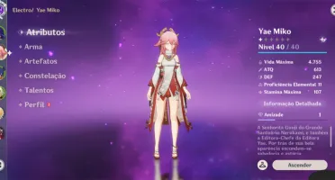 CONTA GENSHIN IMPACT RAIDEN SHOGUN + YAE MIKO + ARMA 5★
