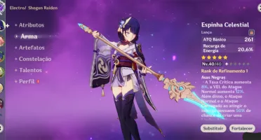 CONTA GENSHIN IMPACT RAIDEN SHOGUN + YAE MIKO + ARMA 5★