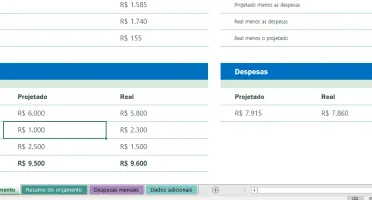 Planilha De Orçamento Doméstico Mensal - Editável